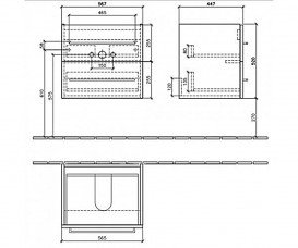 Тумба с раковиной Villeroy&Boch Avento 60 Crystal White 415860B4