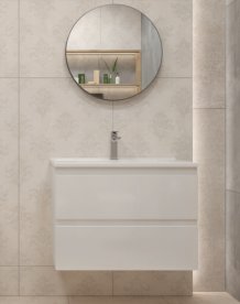 Тумба з раковиною Volle Leon 65 см МДФ/ЛДСП білий 15-11-65