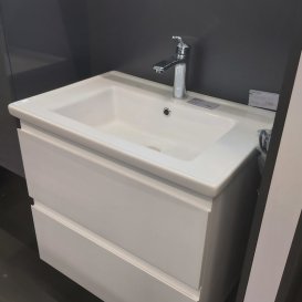 Тумба з раковиною Volle Leon 65 см МДФ/ЛДСП білий 15-11-65