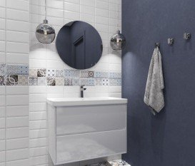 Тумба с раковиной Volle Teo 65 см ДСП/МДФ глянцевый белый 15-88-61