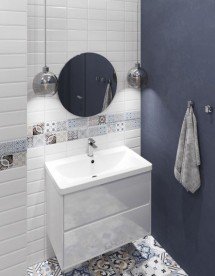 Тумба с раковиной Volle Teo 65 см ДСП/МДФ глянцевый белый 15-88-61