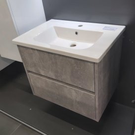 Тумба с раковиной Volle Teo 80 см подвесная ДСП бетон 15-88-81C