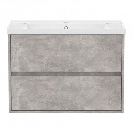 Тумба с раковиной Volle Teo 80 см подвесная ДСП бетон 15-88-81C