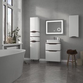 Тумба Sanwerk Alessa 60 см із раковиною Rapid МДФ білий/венге MV0000900