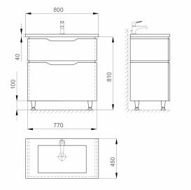 Тумба Sanwerk Alessa 80 см с раковиной Idea МДФ белый MV0000869