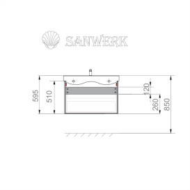 Тумба Sanwerk Alessa Air 100 см с раковиной Idea МДФ белый MV0000898