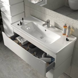 Тумба Sanwerk Alessa Air 100 см с раковиной Idea МДФ белый MV0000898