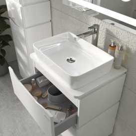 Тумба Sanwerk Alessa Air 60 см із раковиною Rapid МДФ білий MV0000899