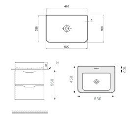 Тумба Sanwerk Alessa Air 60 см с раковиной Rapid МДФ белый/венге MV0000901