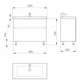 Тумба Sanwerk Era 100 см із раковиною Сава МДФ білий MV0000908