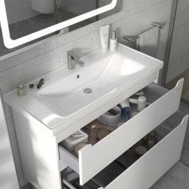 Тумба Sanwerk Era 100 см із раковиною Сава МДФ білий MV0000908