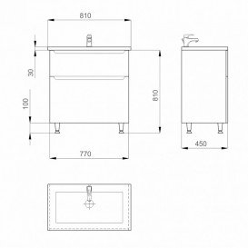Тумба Sanwerk Era 80 см с раковиной Idea МДФ белый MV0000853