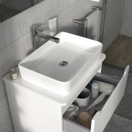 Тумба Sanwerk Era Air 60 см із раковиною Rapid МДФ білий MV0000903