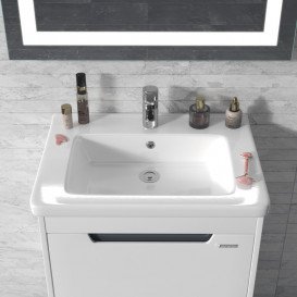 Тумба Sanwerk Greta 60 см с раковиной Space Line МДФ белый MV0000883