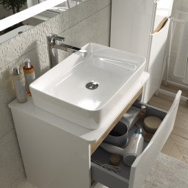 Тумба Sanwerk Liga Air 60 см с раковиной Rapid МДФ белый/мессина MV0000906