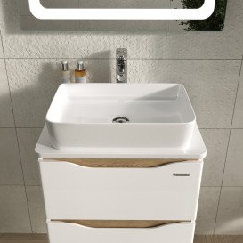 Тумба Sanwerk Liga Air 60 см с раковиной Rapid МДФ белый/мессина MV0000906