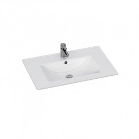 Тумба Sanwerk Liga Air 70 см з раковиною Qtap МДФ білий/месіна MV0000861