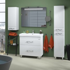 Тумба Sanwerk Mindal 80 см с раковиной Принц МДФ белый MV0000917