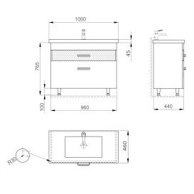 Тумба Sanwerk Sierra 100 см із раковиною Сава МДФ білий MV0000914