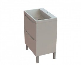 Тумба Snail Б'янко з раковиною Богема 60х41,5 см фарбований МДФ/ливарний мармур білий 6003КМ156