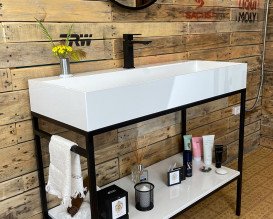 Тумба Snail Джерсі з раковиною Флорида 101,5х43,5 см метал/ливарний мармур 1015LOFT168/1