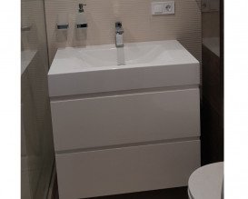 Тумба Snail Елегія з раковиною Атлант 80х48,5 см фарбований МДФ/ливарний мармур білий 800КМ163/800