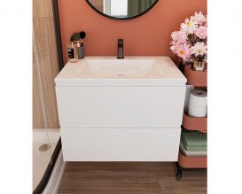 Тумба Snail Элегия с раковиной Орфей 80х48,5 см крашенный МДФ/литьевой мрамор белый 800КМ165/800