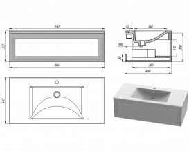 Тумба Snail Глория с раковиной Орфей 99х48,5 см крашенный МДФ/литьевой мрамор белый 990КМ165