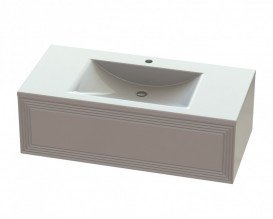 Тумба Snail Глория с раковиной Орфей 99х48,5 см крашенный МДФ/литьевой мрамор белый 990КМ165