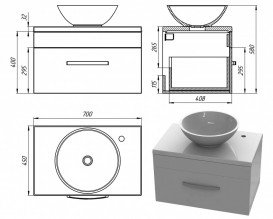 Тумба Snail Мадлен із раковиною Камелія 70х45 см фарбований МДФ/литьовий мармур білий 700KM147