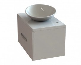 Тумба Snail Мадлен с раковиной Лотос 70х45 см крашенный МДФ/литьевой мрамор белый 700KM173