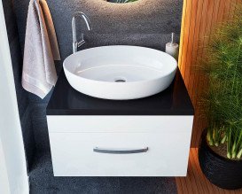 Тумба Snail Мадлен с раковиной Парадиз 70х45 см крашенный МДФ/литьевой мрамор белый 700KM179