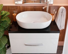 Тумба Snail Мадлен с раковиной Персия 70х45 см крашенный МДФ/литьевой мрамор белый 700KM175