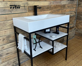 Тумба Snail Родос с раковиной Атлант 80х48,5 см металл/литьевой мрамор 800LOFT163