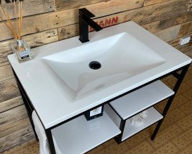 Тумба Snail Родос с раковиной Орфей 80х48,5 см металл/литьевой мрамор 800LOFT165