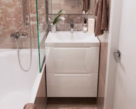 Тумба Snail Стелла з раковиною Богема 60х41,5 см фарбований МДФ/ливарний мармур білий 6002КМ156