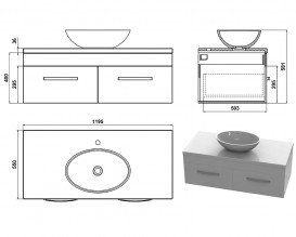 Тумба Snail Венера з раковиною Фієста 120х55 см фарбований МДФ/ливарний мармур білий 1200KM174