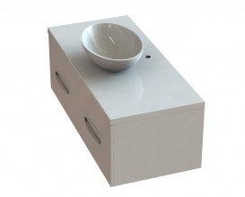 Тумба Snail Венера з раковиною Фієста 120х55 см фарбований МДФ/ливарний мармур білий 1200KM174