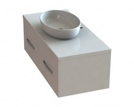 Тумба Snail Венера с раковиной Парадиз 120х55 см крашенный МДФ/литьевой мрамор белый 1200KM179