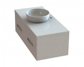 Тумба Snail Венера з раковиною Сакура 120х55 см фарбований МДФ/ливарний мармур білий 1200KM177