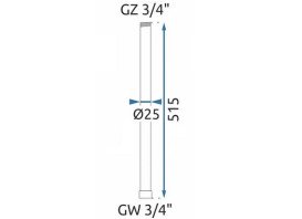Удлинитель для душевого гарнитура Rea 50 см латунь хром REA-K0881