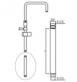 Удлинитель для душевой штанги Tres 65 см хром 18119502