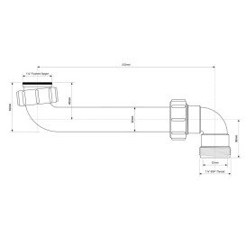 Удлинитель для сифона для раковины McAlpine 1¼ х 1¼ полипропилен белый HC13-32