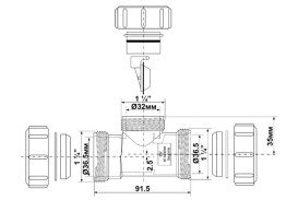 Подовжувач McAlpine із зворотним клапаном 32 мм поліпропілен білий S28NRV-32