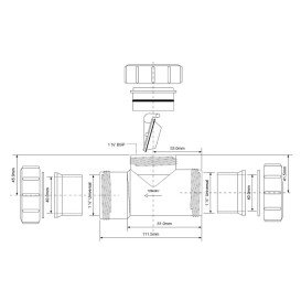 Подовжувач McAlpine із зворотним клапаном 40 мм поліпропілен білий T28M-NRV-40