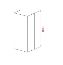 Удлинительный верхний короб для кухонной вытяжки Teka Chimney extension 80 см нержавеющая сталь 81477025