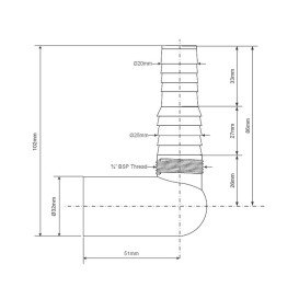 Угловой отвод McAlpine для подключения к стиральной или посудомоечной машине 32 мм MRWMF90-32