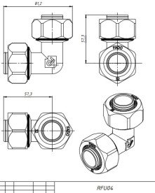 Уголок обжимной Fado Compress 32х32 никелированная латунь RFU04
