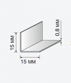 Уголок ПВХ Salag 15х15 мм палитра на выбор 2221xx