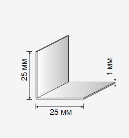 Куточок ПВХ Salag 25х25 мм палітра на вибір 2241xx